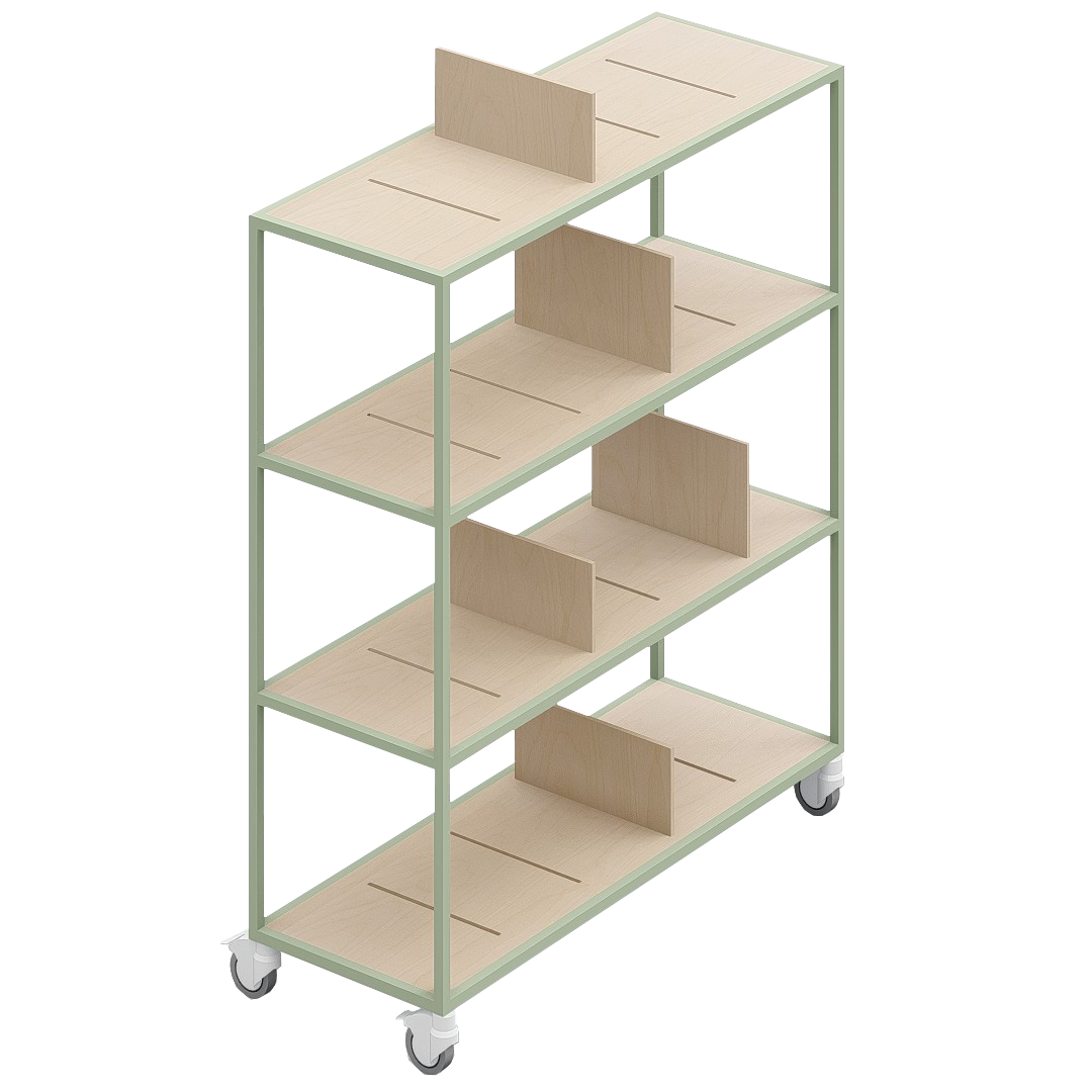 LOFT Decora: MOMI mobile shelf designed by Kolarz&Leśnodorska