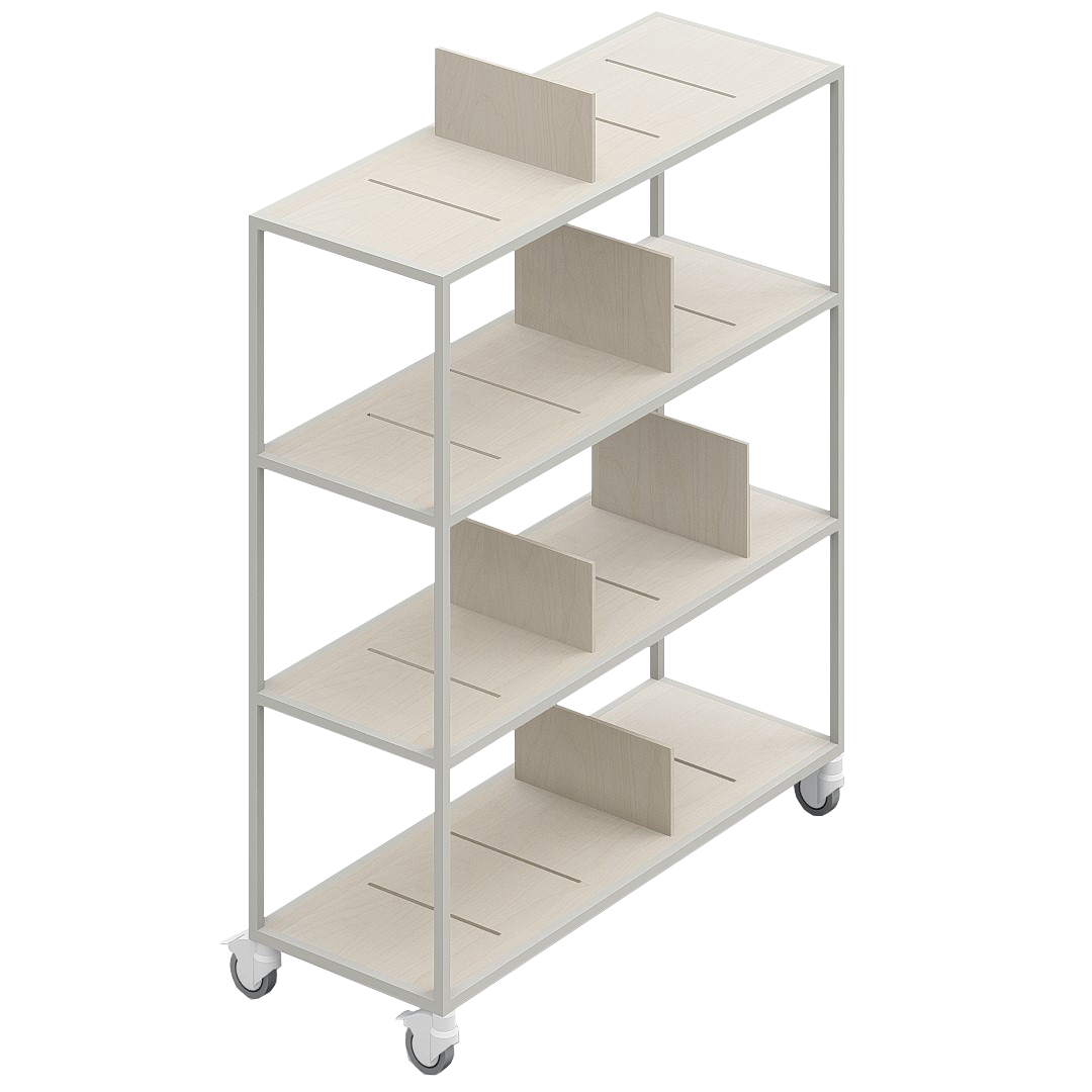 LOFT Decora: MOMI mobile shelf designed by Kolarz&Leśnodorska