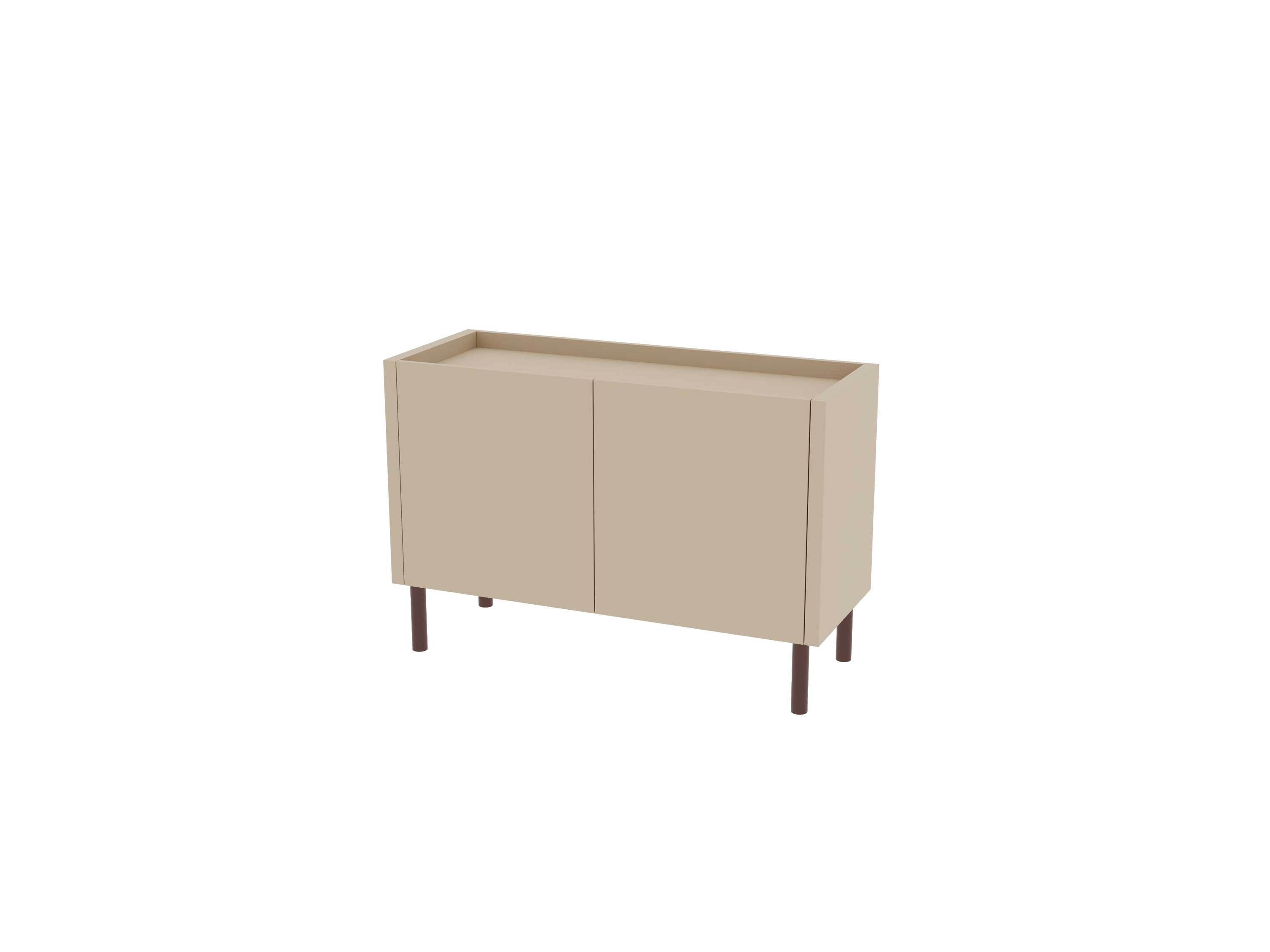 Loft Decora: chest of drawers, low cabinet with two kung doors designed by Pawlak & Stawarski