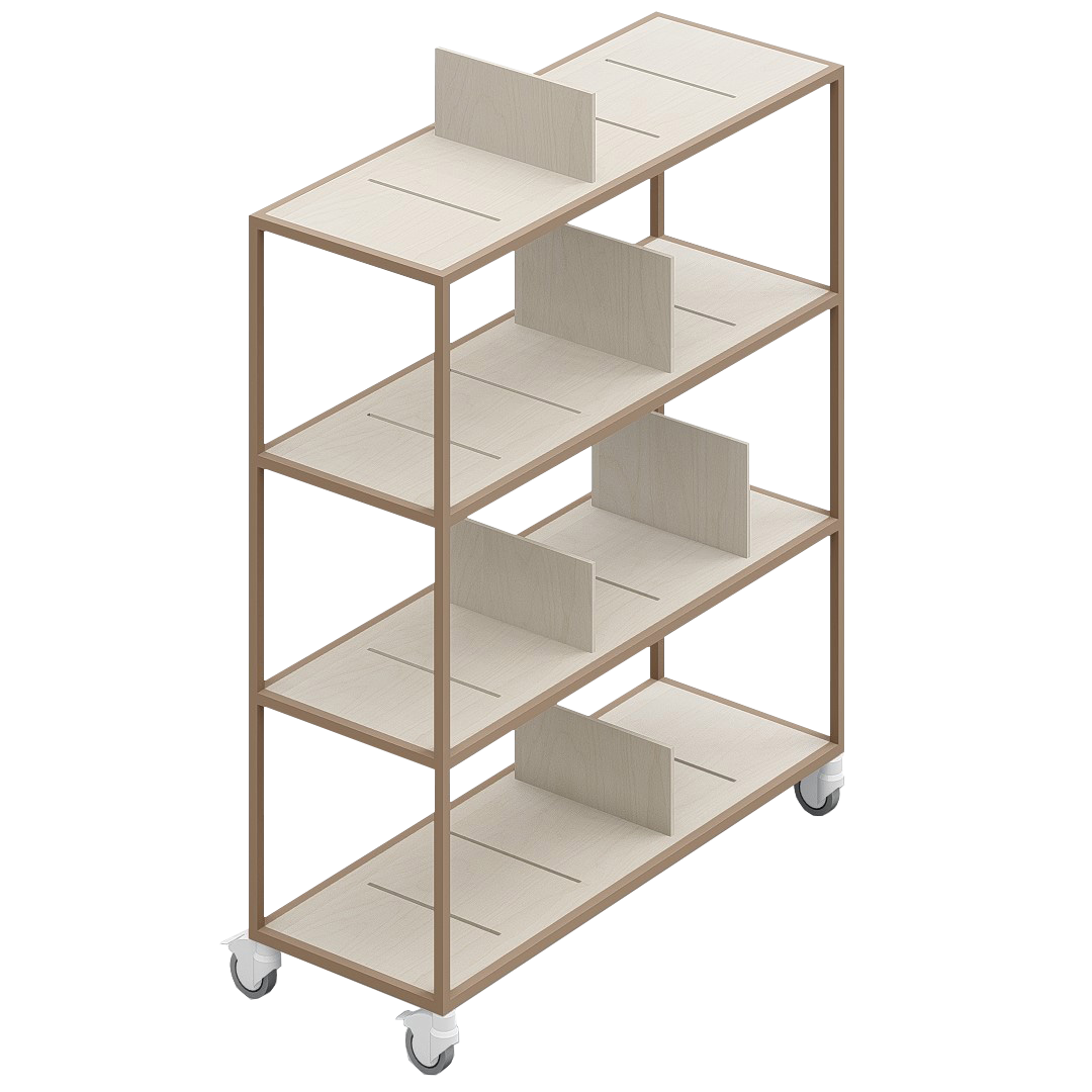 LOFT Decora: MOMI mobile shelf designed by Kolarz&Leśnodorska