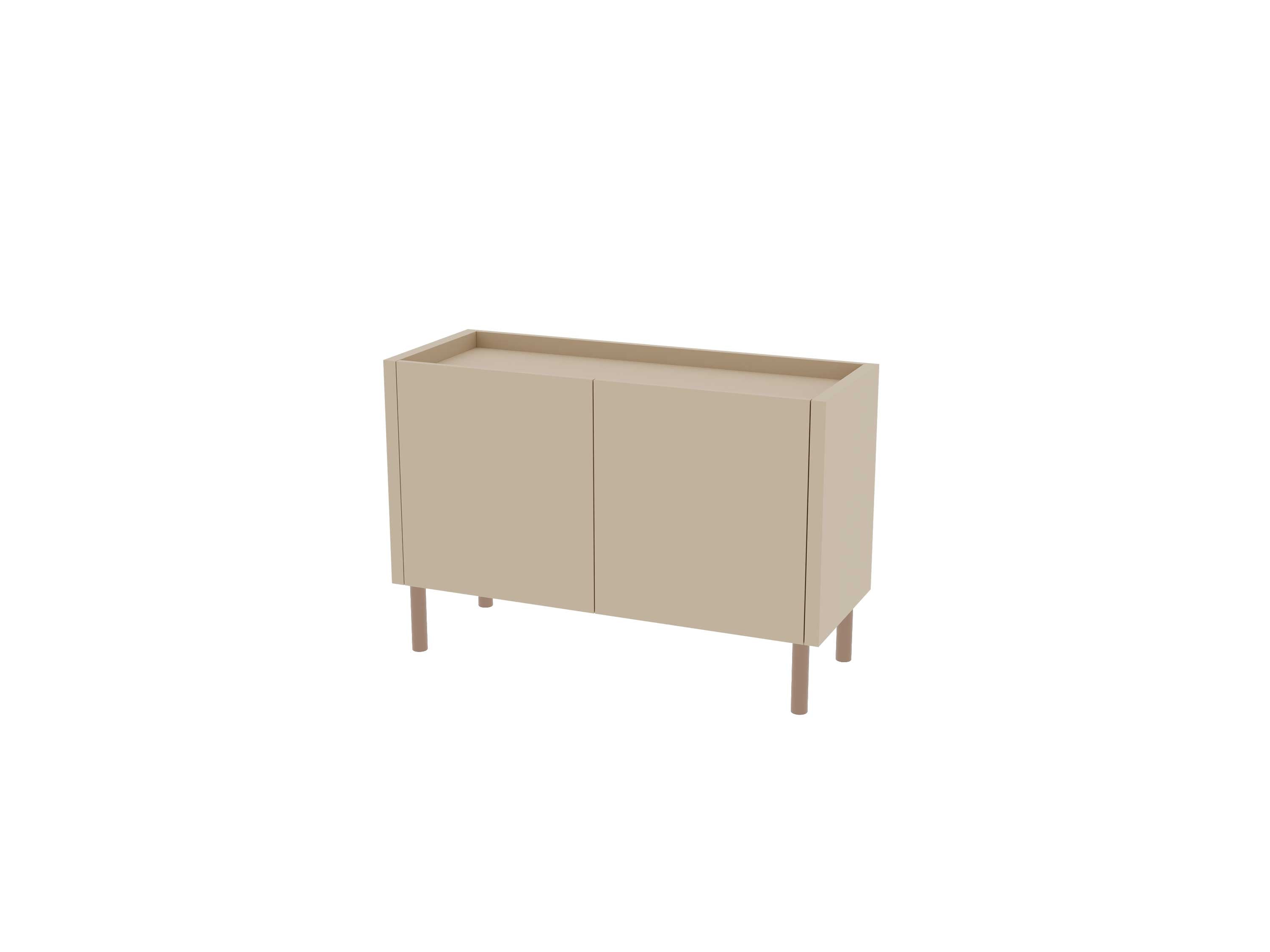 Loft Decora: chest of drawers, low cabinet with two kung doors designed by Pawlak & Stawarski