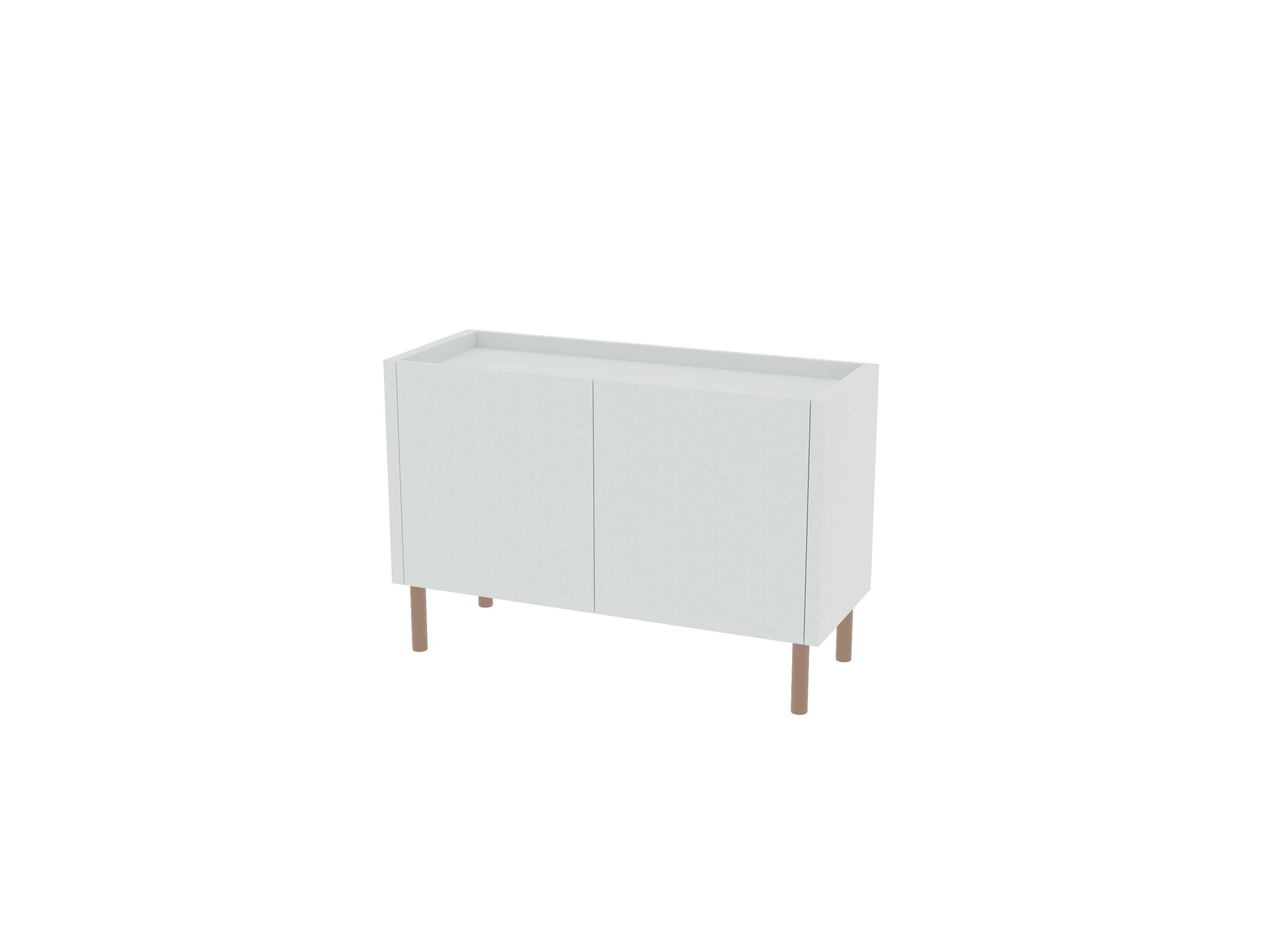 Loft Decora: chest of drawers, low cabinet with two kung doors designed by Pawlak & Stawarski