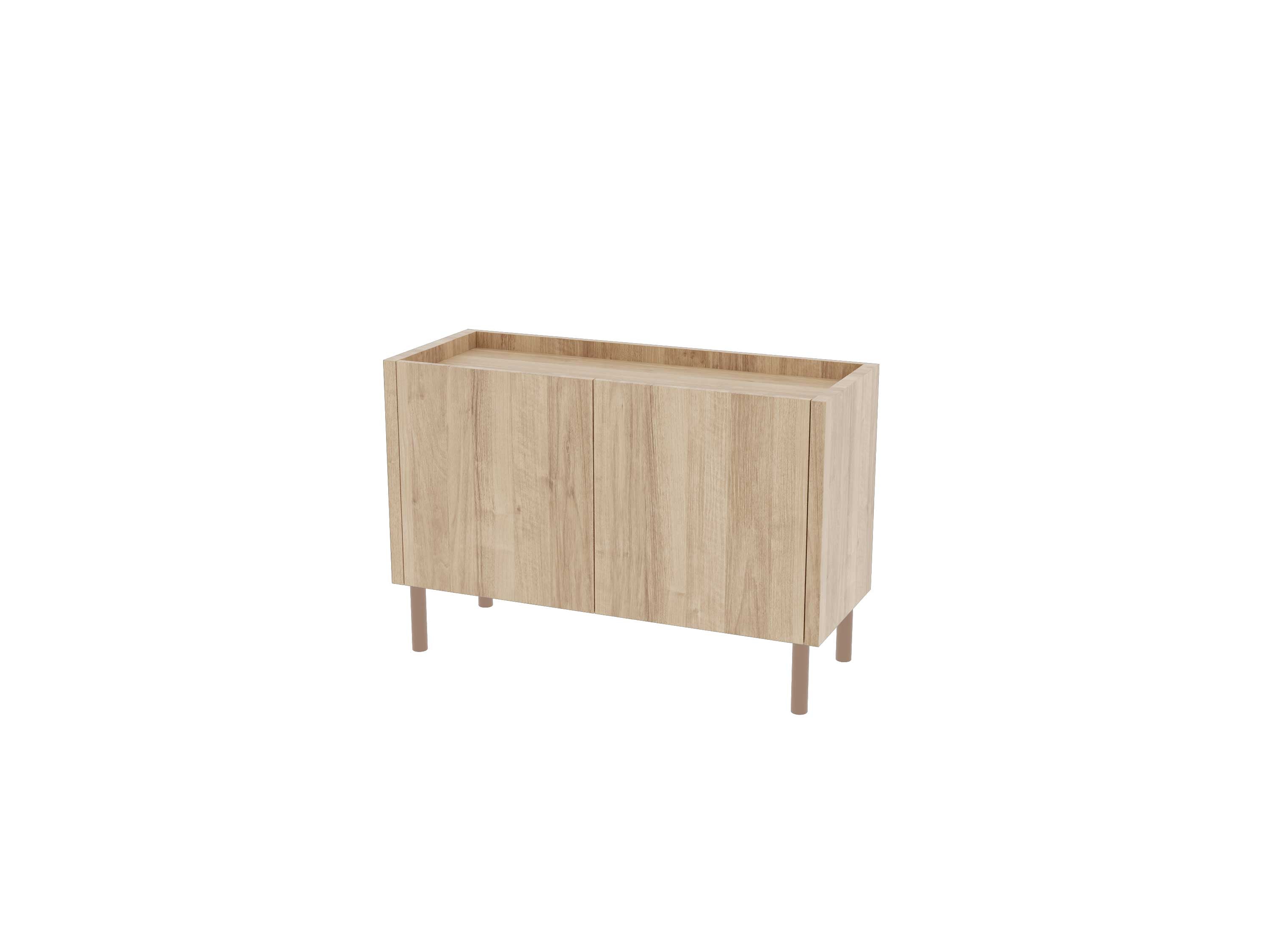 Loft Decora: chest of drawers, low cabinet with two kung doors designed by Pawlak & Stawarski
