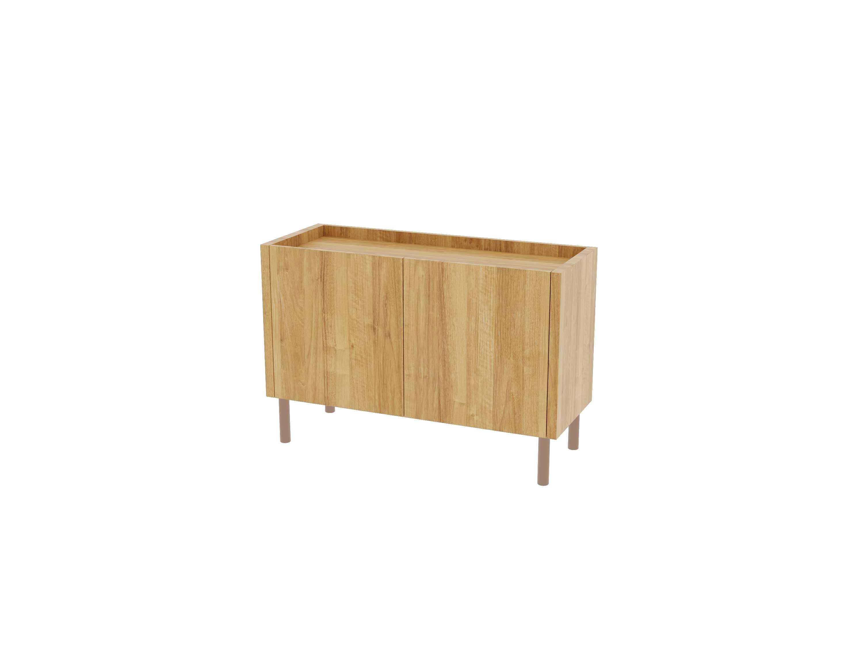 Loft Decora: chest of drawers, low cabinet with two kung doors designed by Pawlak & Stawarski