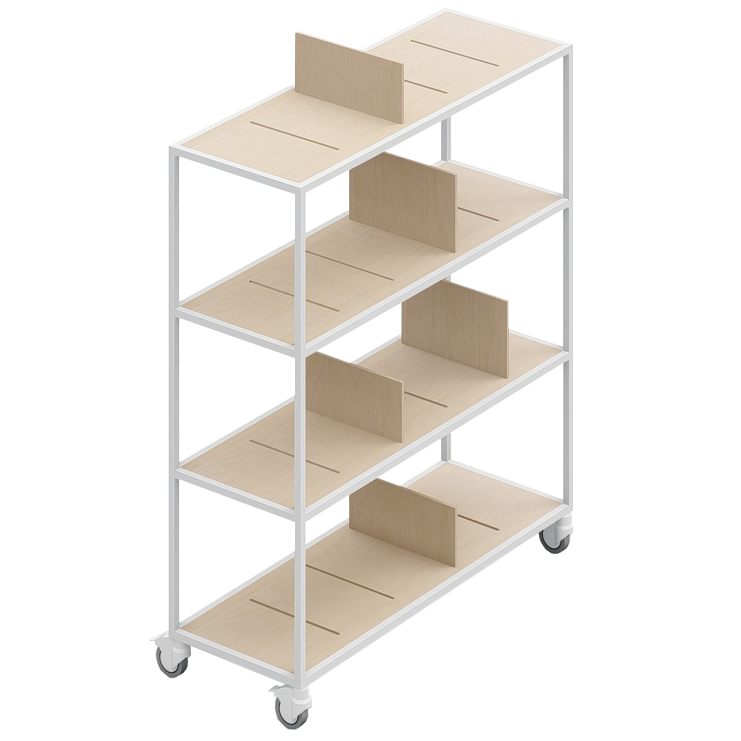 LOFT Decora: MOMI mobile shelf designed by Kolarz&Leśnodorska