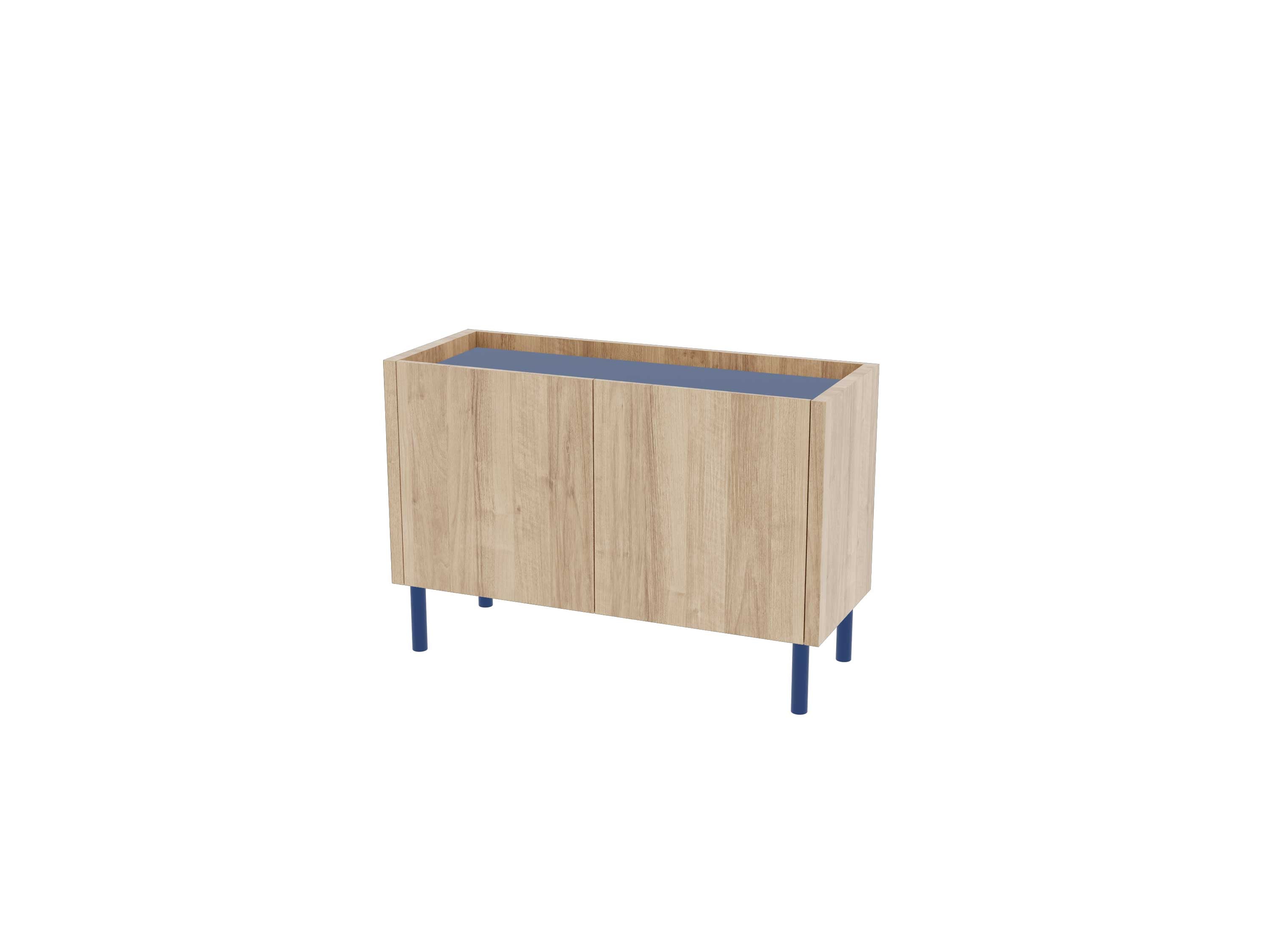 Loft Decora: chest of drawers, low cabinet with two kung doors designed by Pawlak & Stawarski