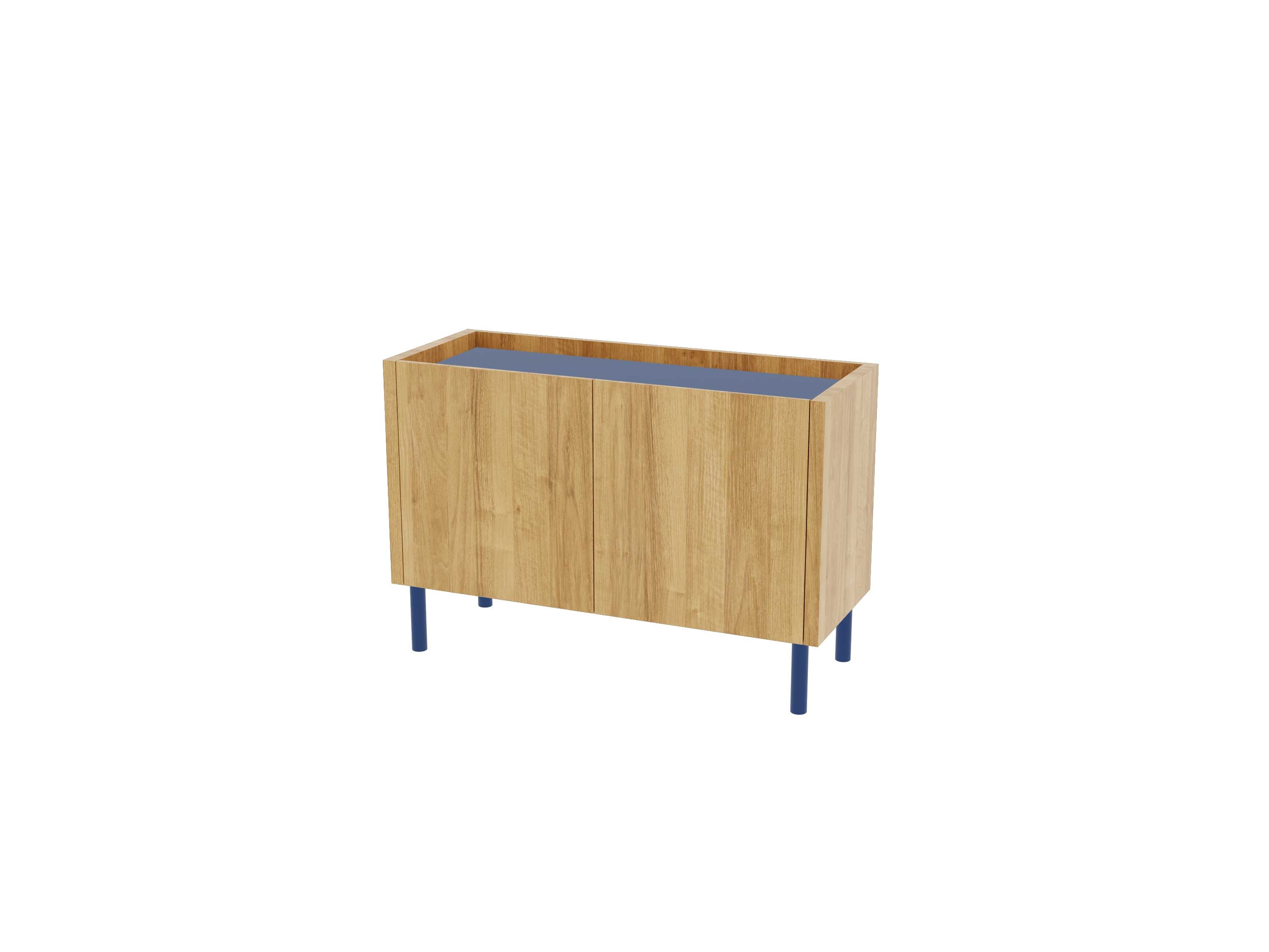 Loft Decora: chest of drawers, low cabinet with two kung doors designed by Pawlak & Stawarski