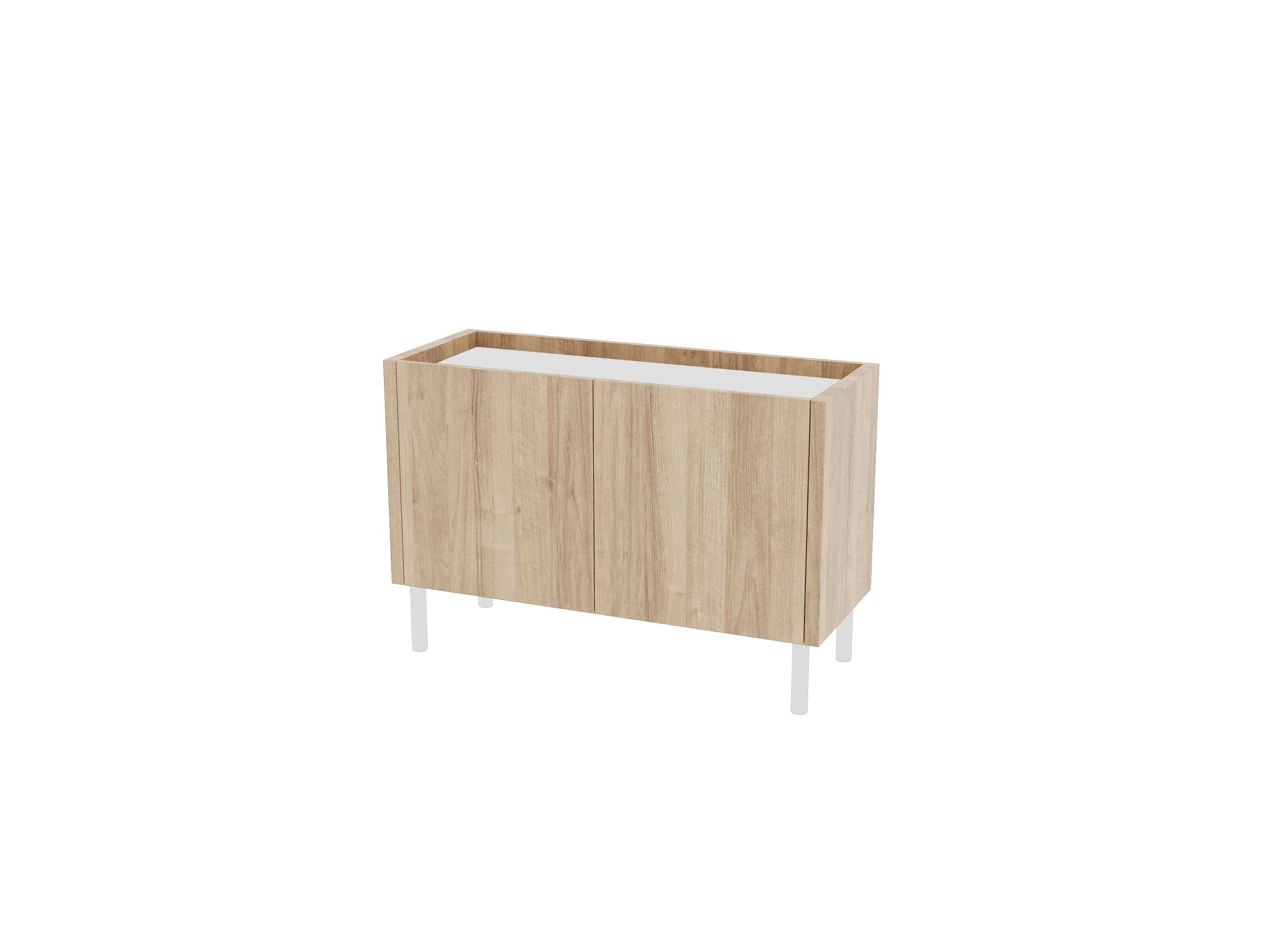 Loft Decora: chest of drawers, low cabinet with two kung doors designed by Pawlak & Stawarski