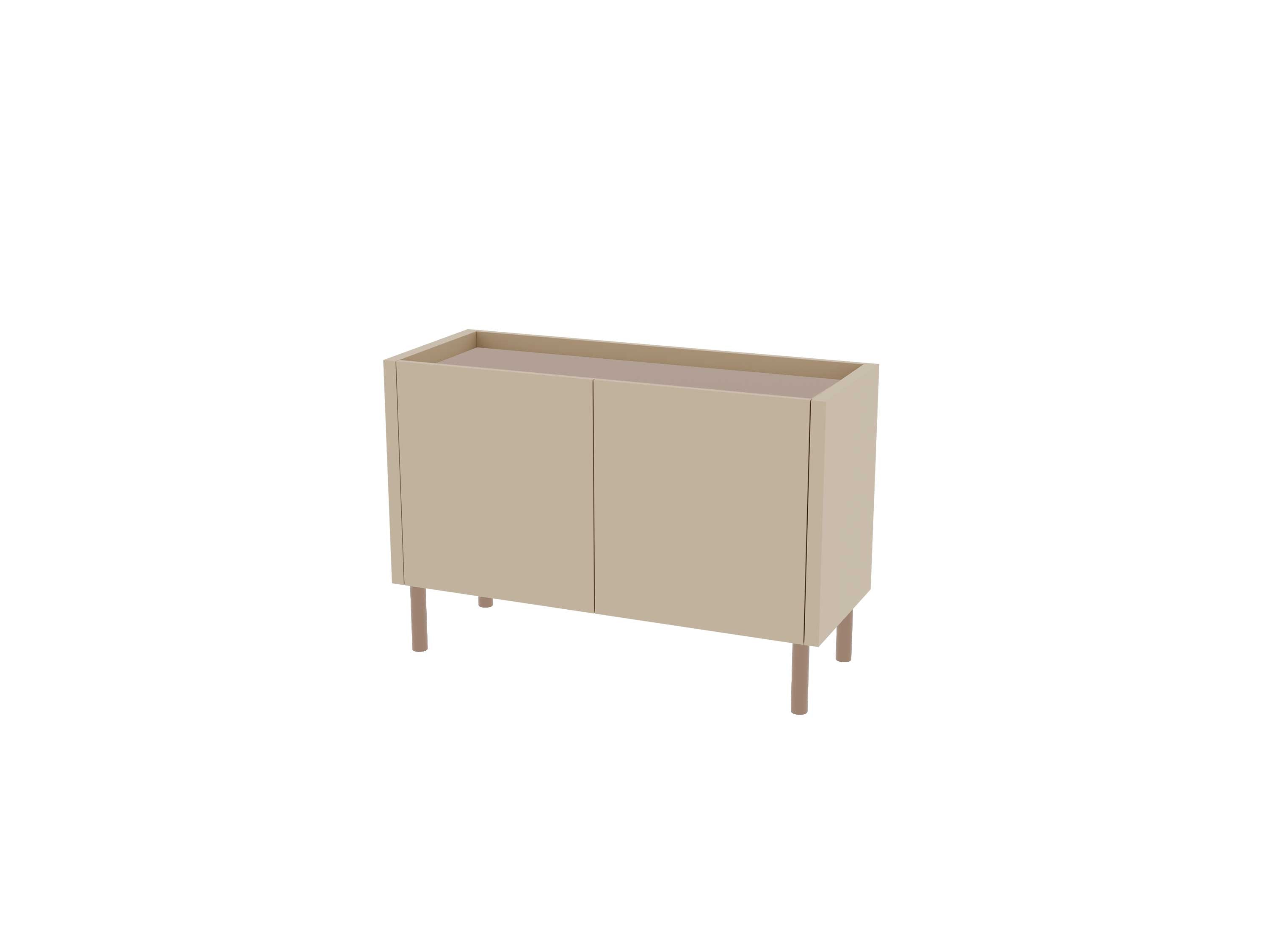 Loft Decora: chest of drawers, low cabinet with two kung doors designed by Pawlak & Stawarski