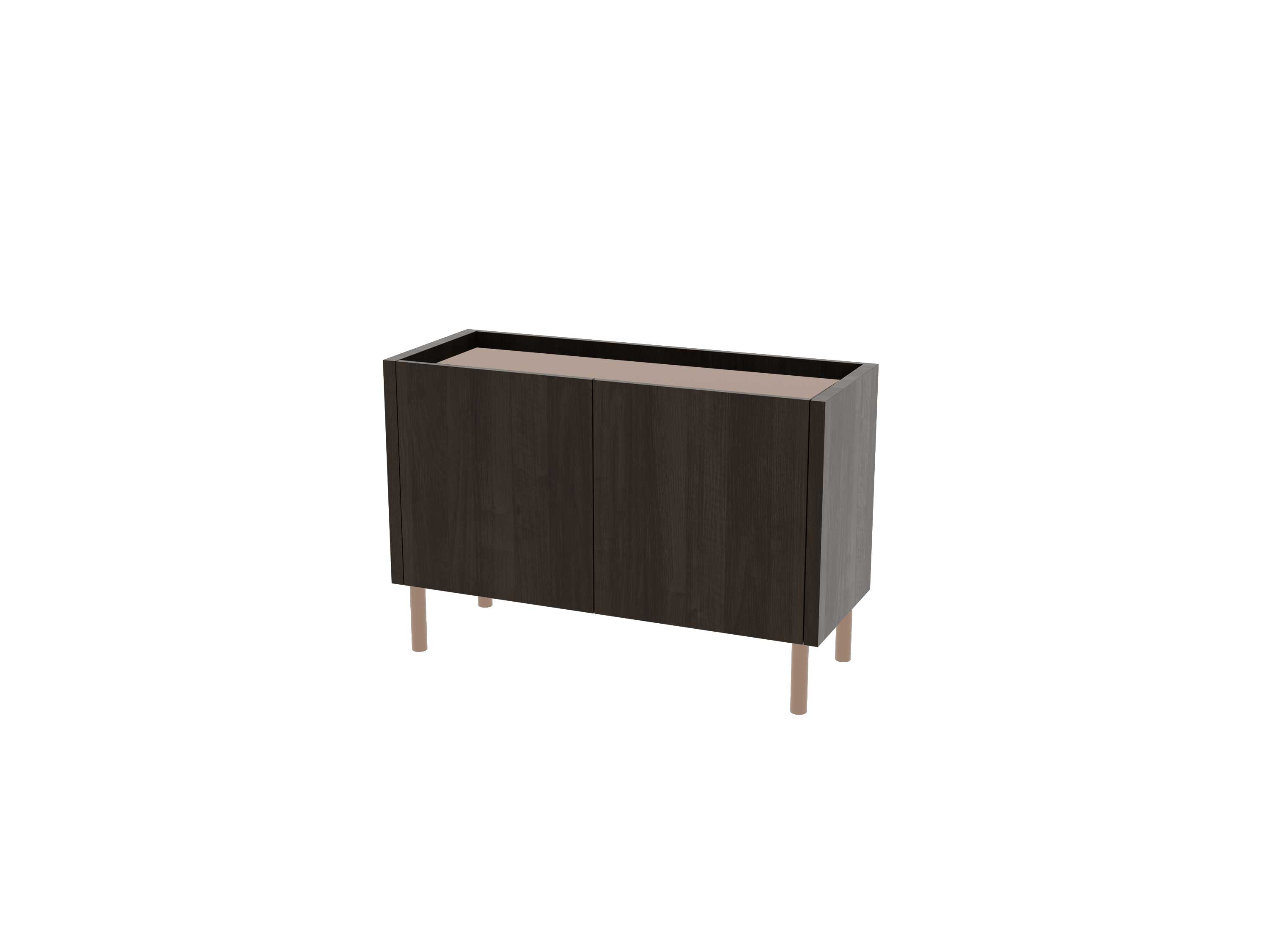Loft Decora: chest of drawers, low cabinet with two kung doors designed by Pawlak & Stawarski