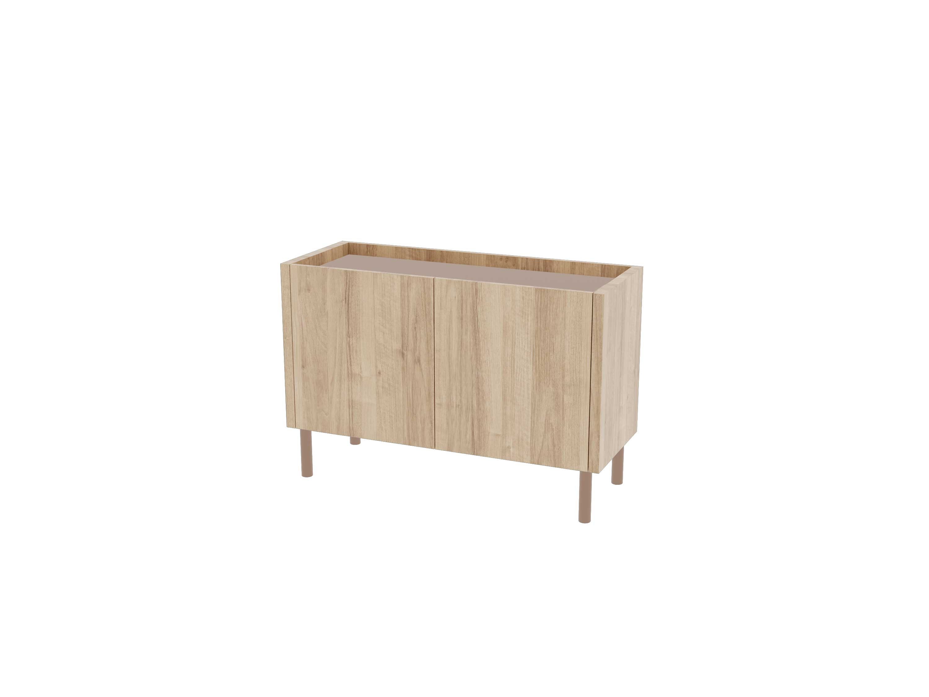 Loft Decora: chest of drawers, low cabinet with two kung doors designed by Pawlak & Stawarski