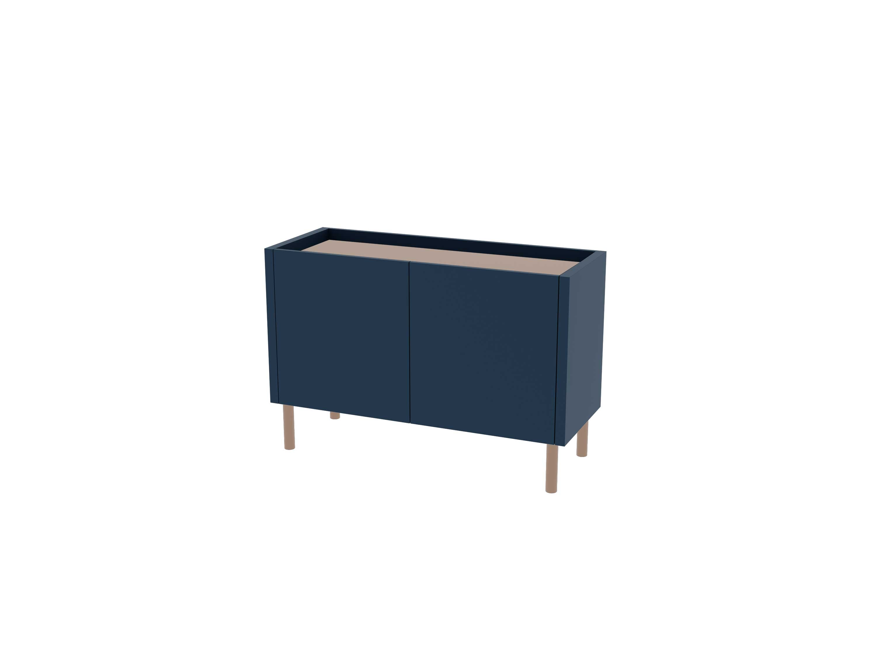 Loft Decora: chest of drawers, low cabinet with two kung doors designed by Pawlak & Stawarski