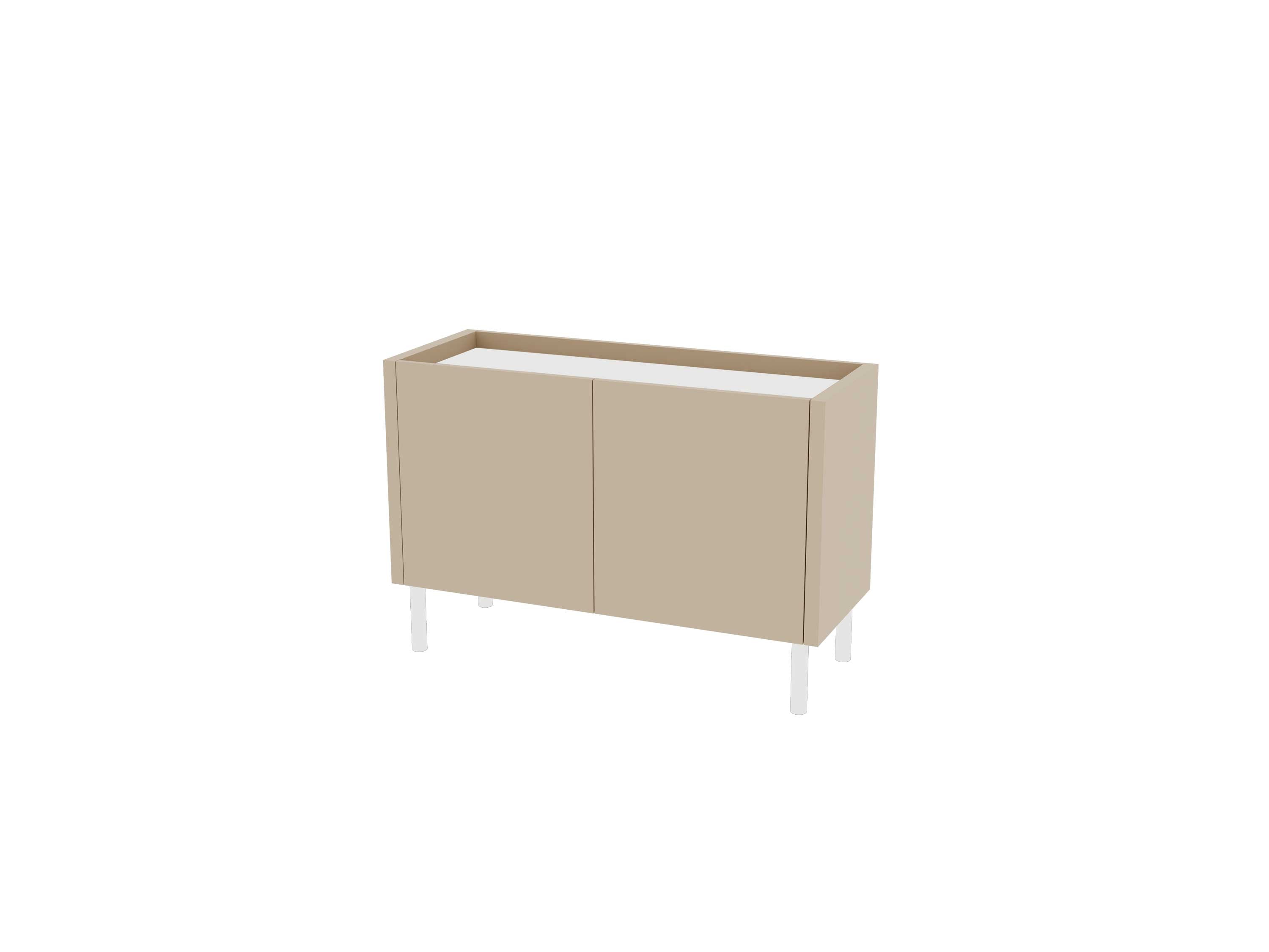 Loft Decora: chest of drawers, low cabinet with two kung doors designed by Pawlak & Stawarski