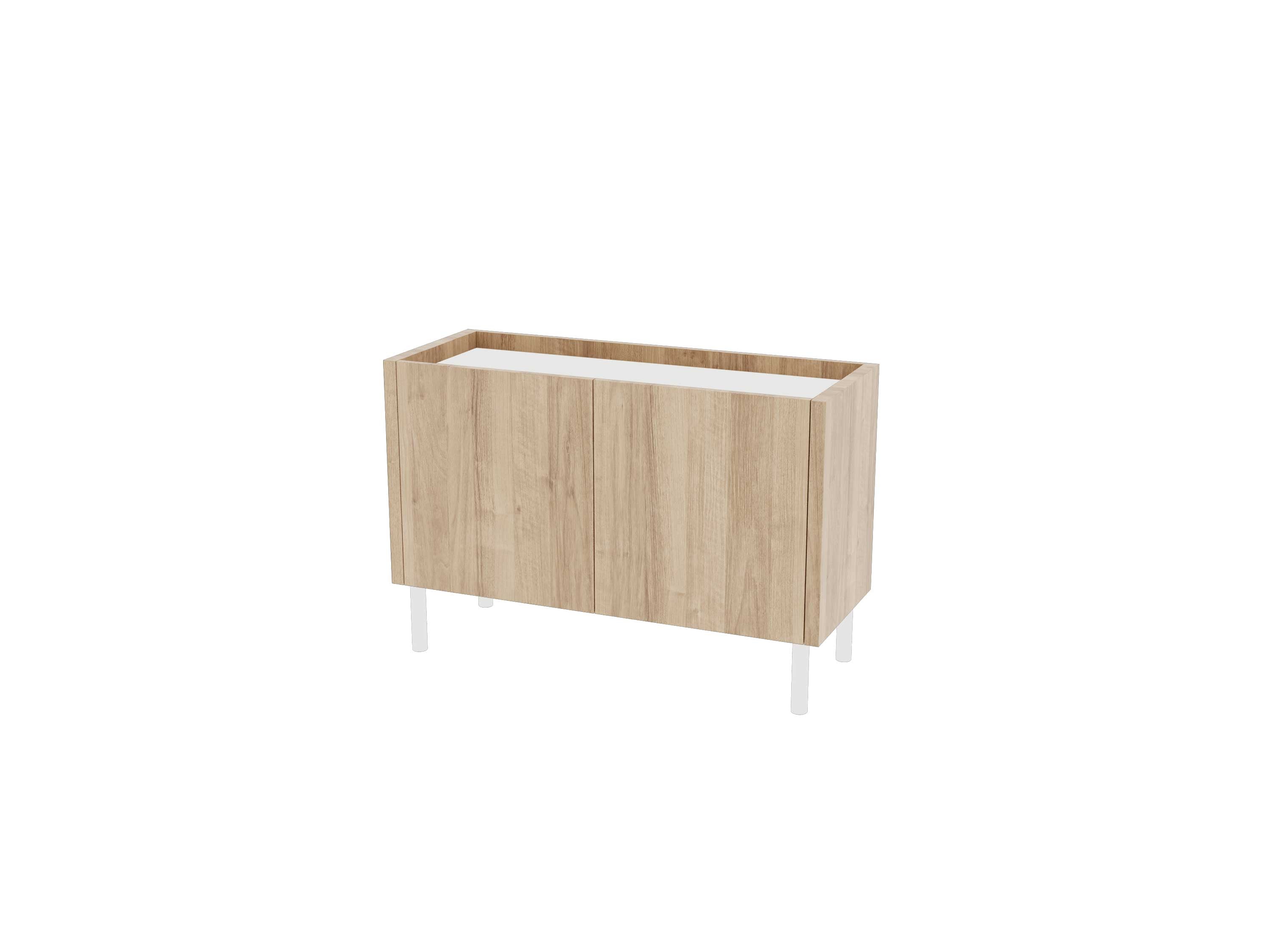 Loft Decora: chest of drawers, low cabinet with two kung doors designed by Pawlak & Stawarski
