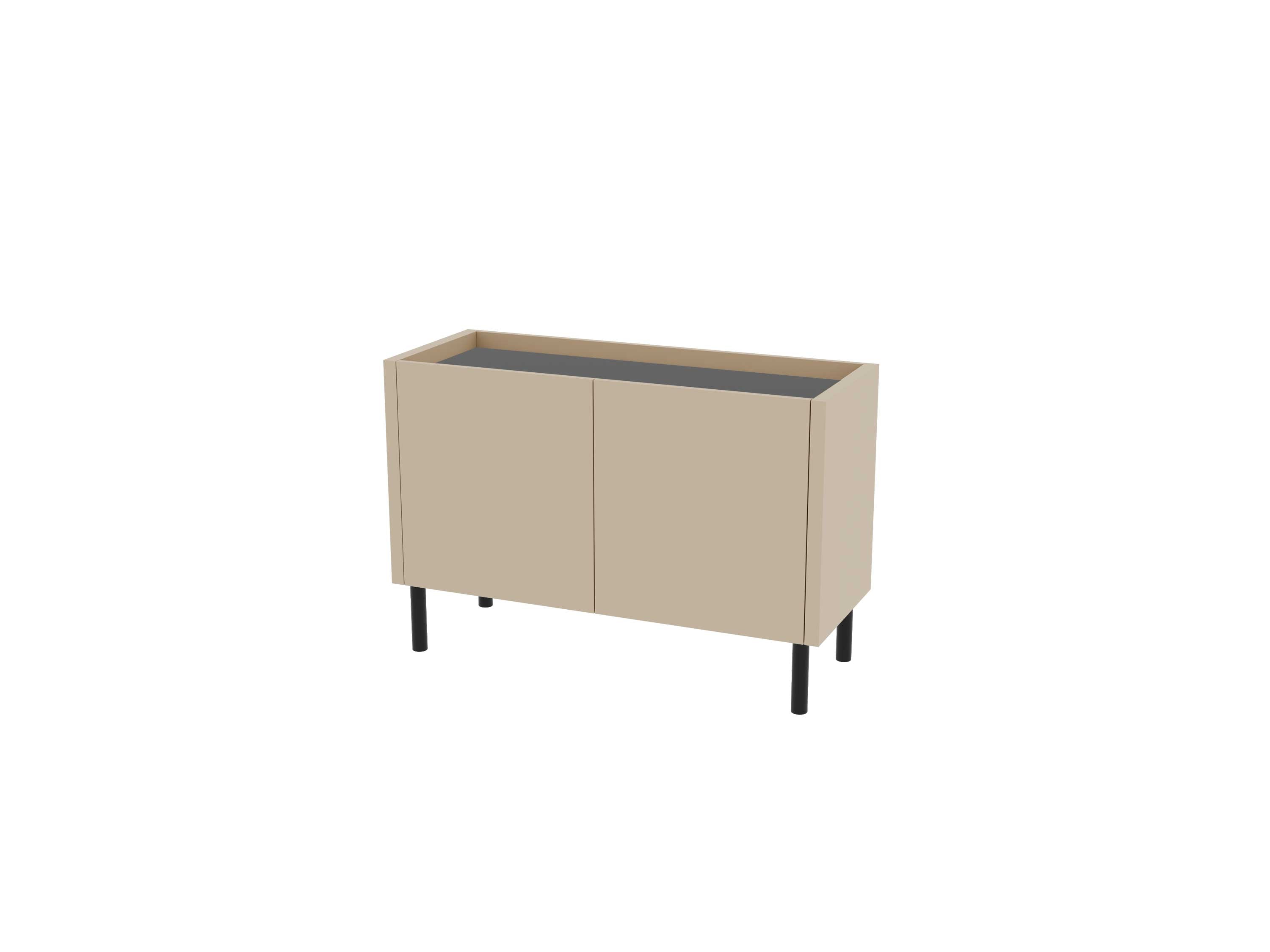 Loft Decora: chest of drawers, low cabinet with two kung doors designed by Pawlak & Stawarski