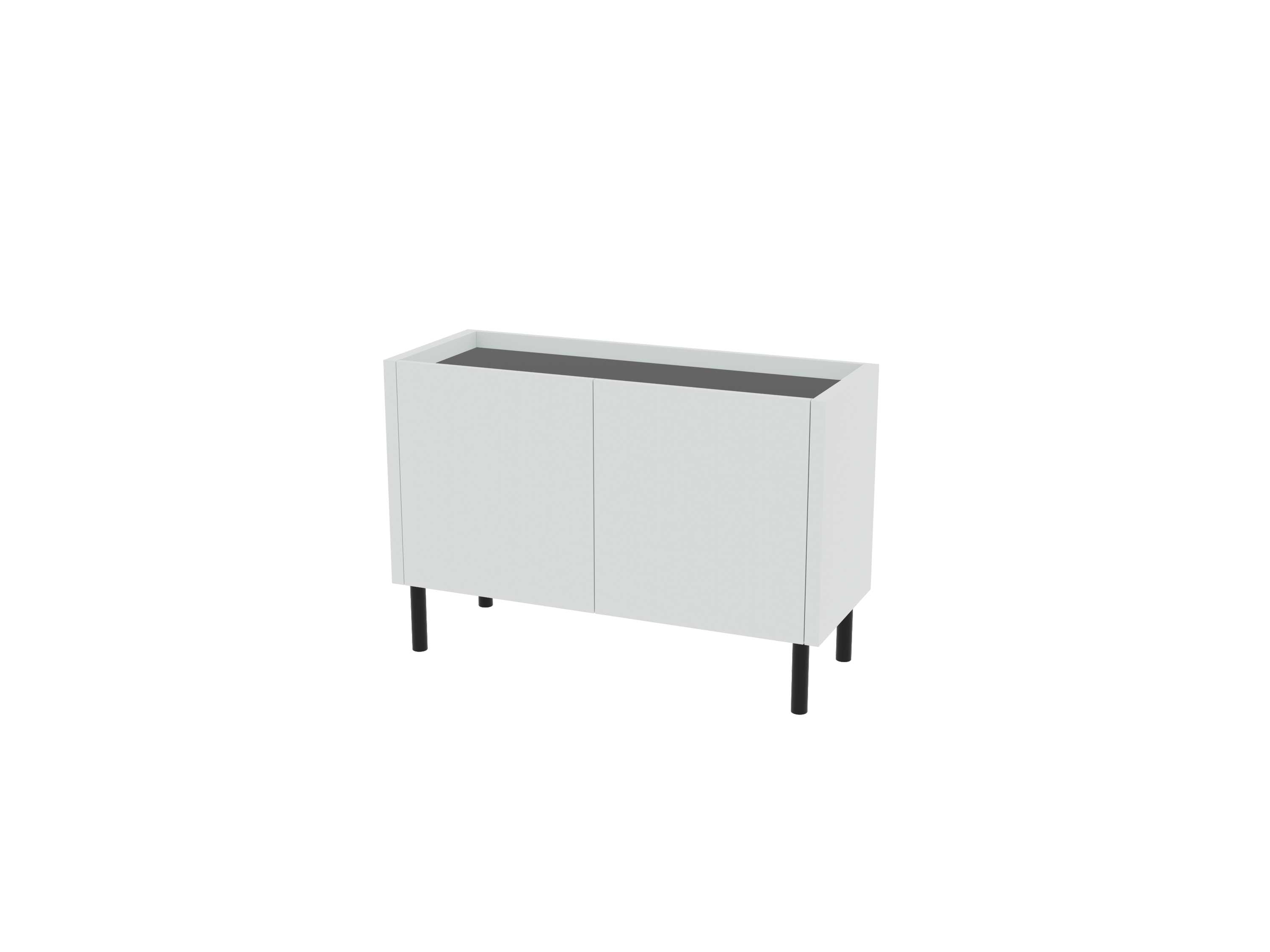 Loft Decora: chest of drawers, low cabinet with two kung doors designed by Pawlak & Stawarski
