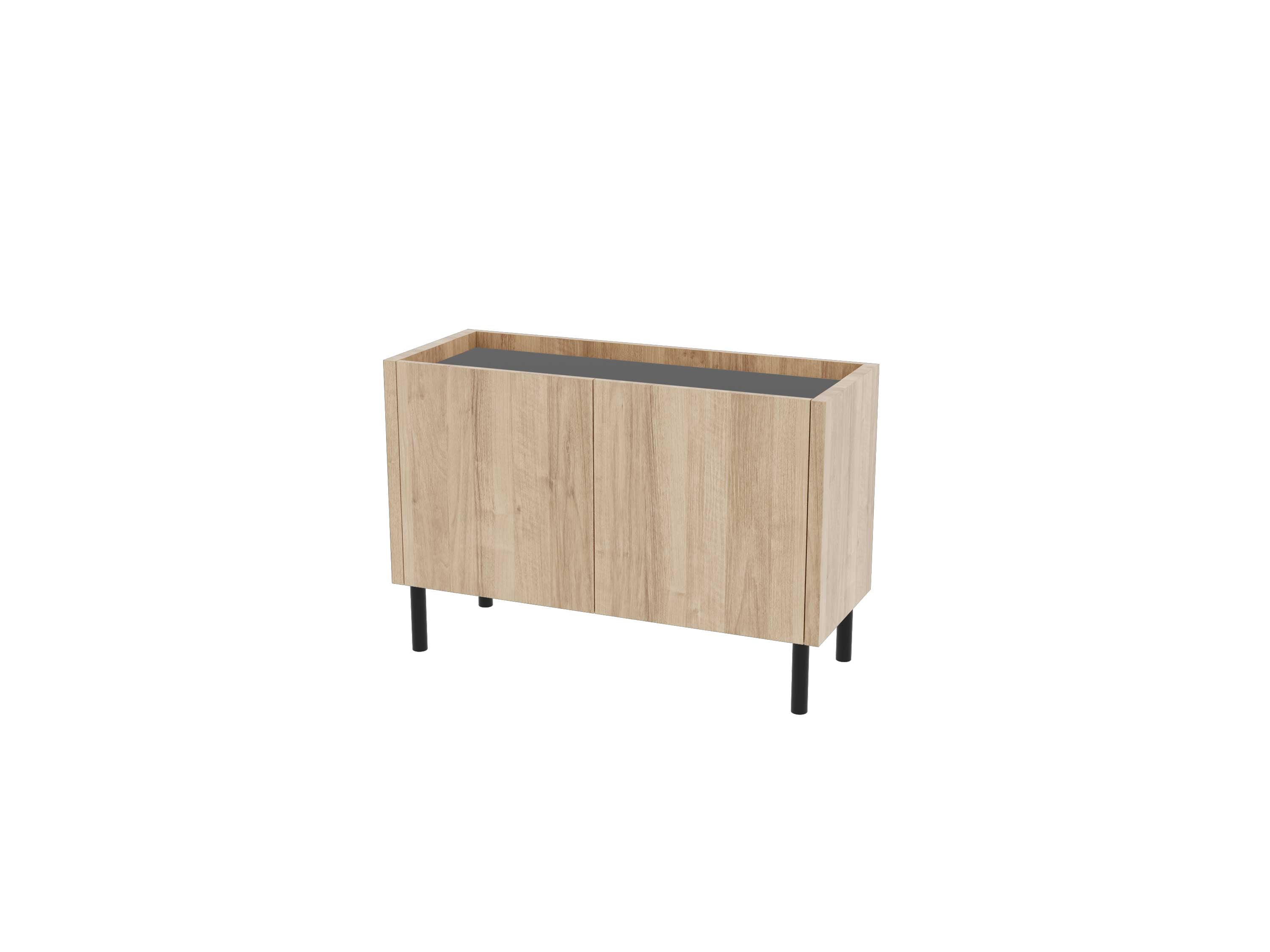 Loft Decora: chest of drawers, low cabinet with two kung doors designed by Pawlak & Stawarski