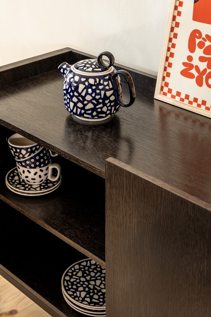 Loft Decora: chest of drawers, low cabinet with two kung doors designed by Pawlak & Stawarski